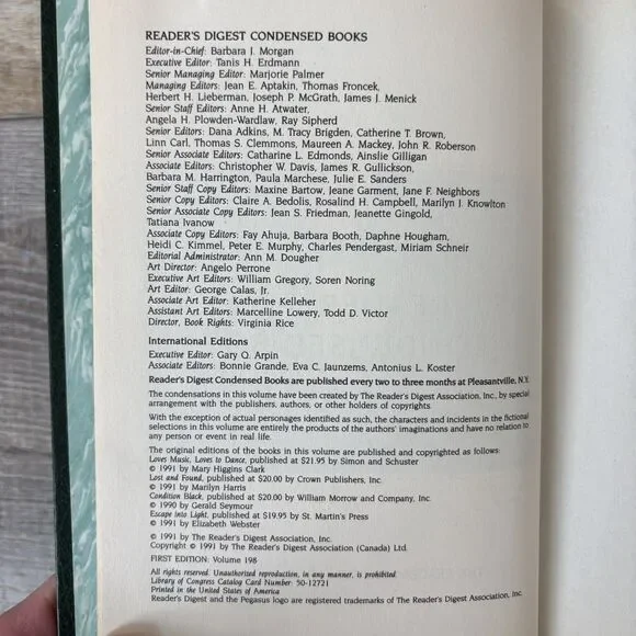 Readers Digest Condensed Books Volume 6 1991 Hardcover Office Home Decor Clark - Picture 6 of 14